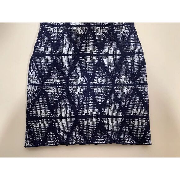 BCBG Maxazria Bandage Simone Skirt Blue White Pattern‎ Stretchy Mini XXS - Picture 3 of 6